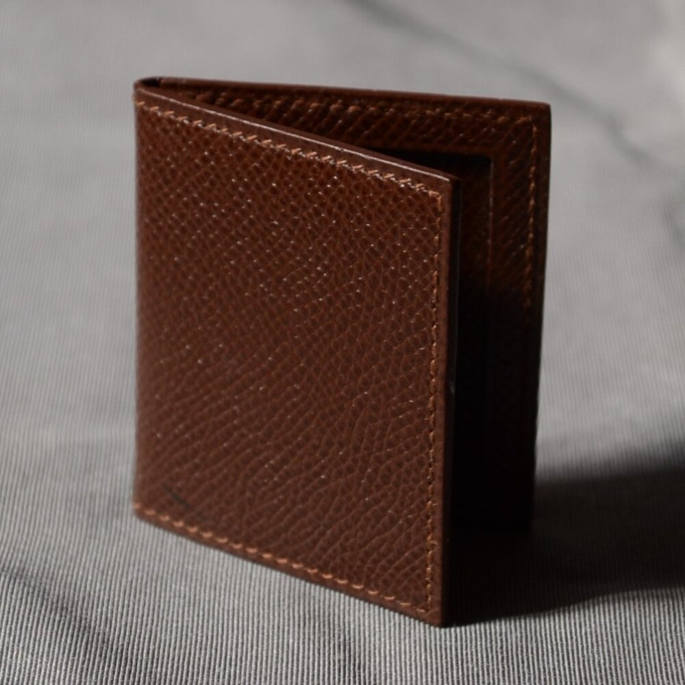 Hermes Bifold Mini Photo Holder Photo Case - Brown Leather